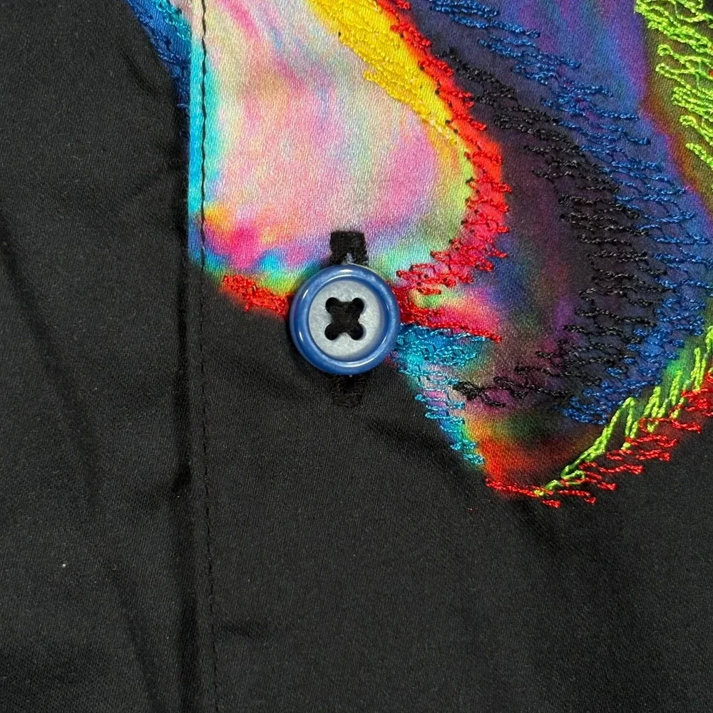 Robert Graham Aurora Shirt Mens 4XL Black Abstract Floral Embroidered Exclusive